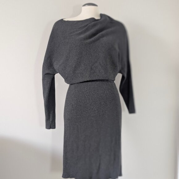 Colleta Off-Shoulder Sweater Dress Grey Banana Republic Large - Picture 4 of 4